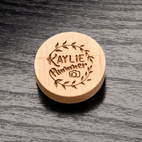 Round Wooden USB